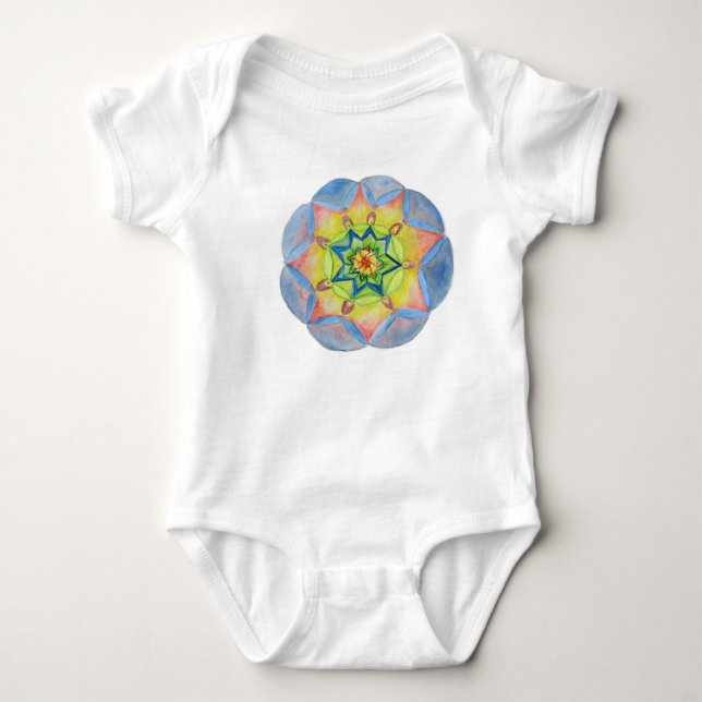 Blue Mandala Baby Bodysuit (Front)