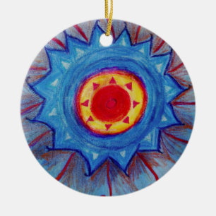 Blue Mandala Circle Ornament