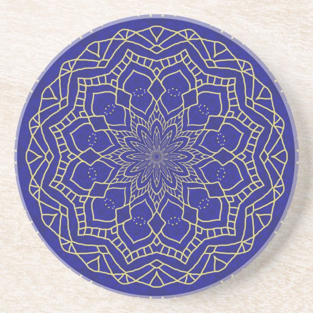 Blue Mandala Coaster (Front)