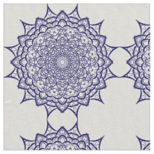 Blue mandala design fabric