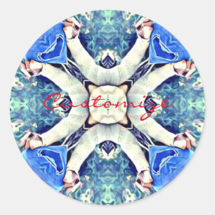 Blue mandala heart Thunder_Cove Classic Round Sticker