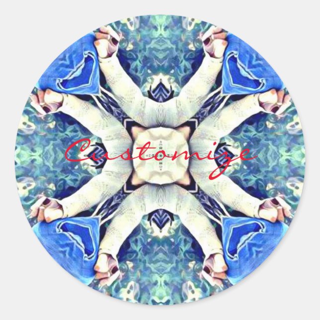 Blue mandala heart Thunder_Cove Classic Round Sticker (Front)