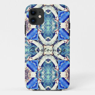 Blue mandala hearts pattern Thunder_Cove iPhone 11 Case