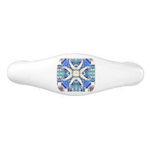 Blue mandala hearts pattern Thunder_Cove Ceramic Drawer Pull