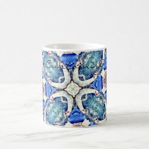 Blue mandala hearts pattern Thunder_Cove Coffee Mug