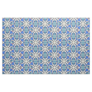 Blue mandala hearts pattern Thunder_Cove Fabric