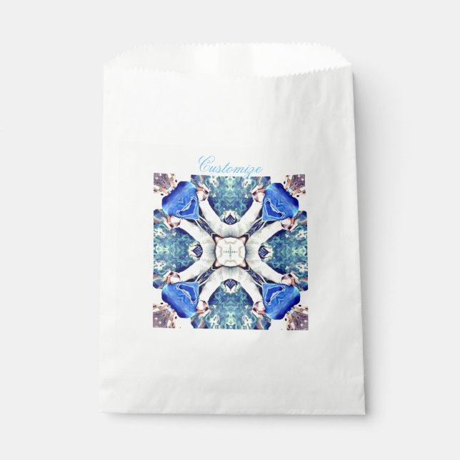 Blue mandala hearts pattern Thunder_Cove Favour Bags (Front)