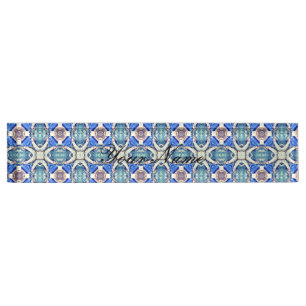 Blue mandala hearts pattern Thunder_Cove Nameplate