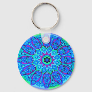 Blue Mandala Keychain