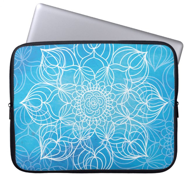 Blue Mandala Laptop Sleeve (Front)