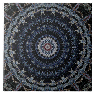 Blue Mandala Large Ceramic Tiles