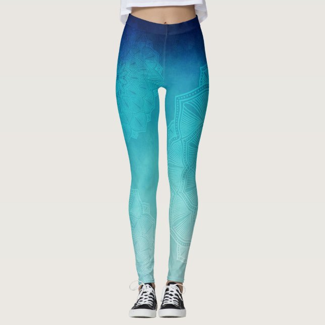 Blue Mandala Leggings (Front)