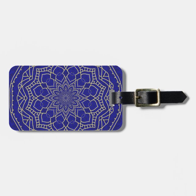 Blue Mandala Luggage Tag (Front Horizontal)