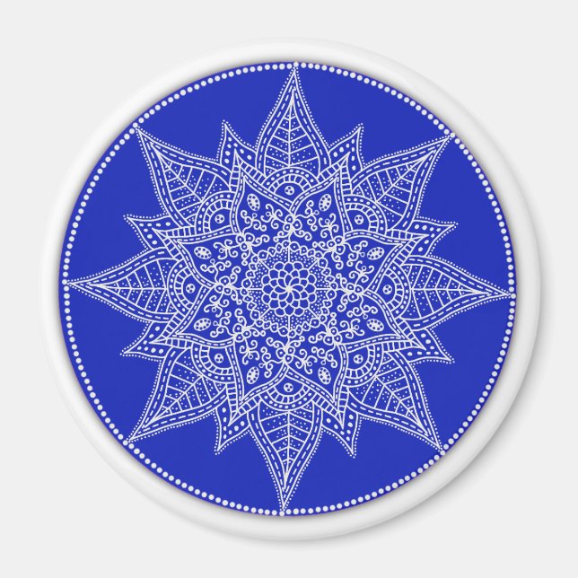 Blue Mandala Magnet (Front)