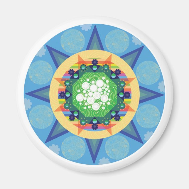 Blue mandala magnet (Front)