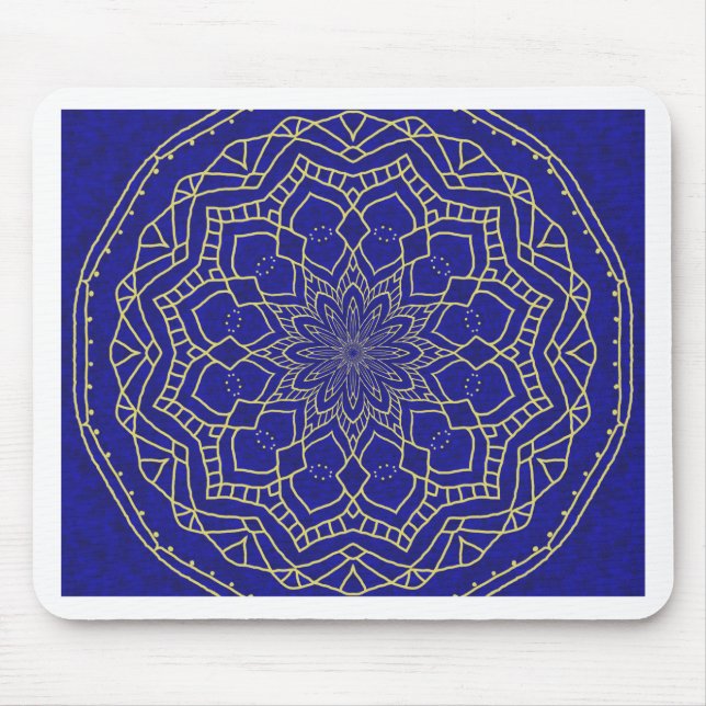 Blue Mandala Mouse Mat (Front)