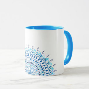 Blue mandala mug