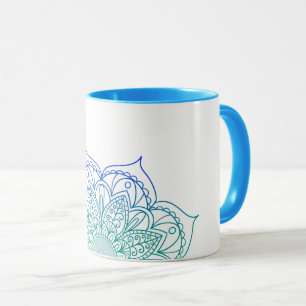 Blue mandala mug