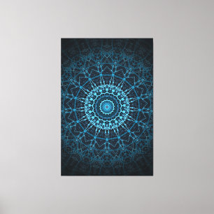 Blue Mandala Net Retro Hippie Trippy Boho Chic Canvas Print