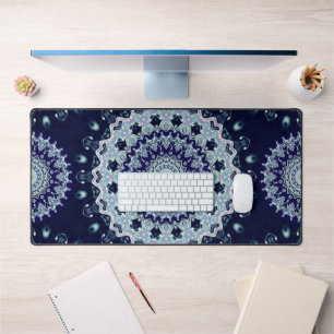 Blue Mandala Pattern Desk Mat