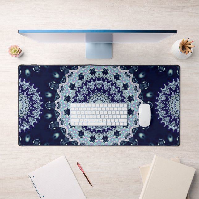 Blue Mandala Pattern Desk Mat (Office 1)