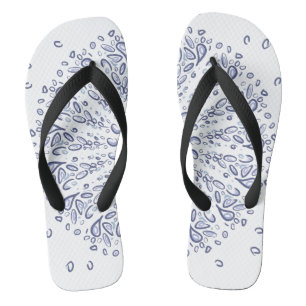 Blue mandala pattern flip flops