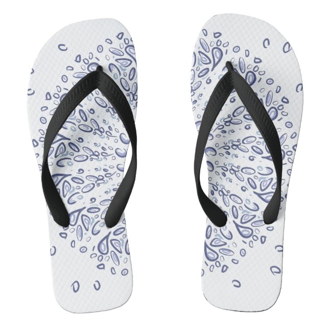 Blue mandala pattern flip flops (Footbed)