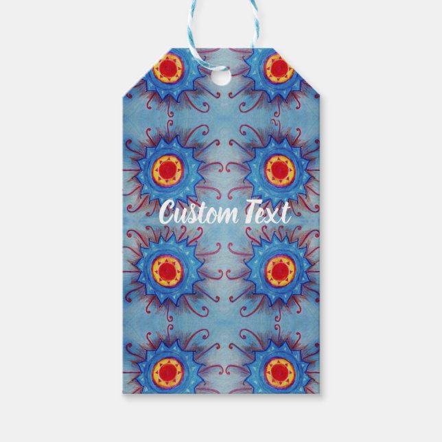 Blue Mandala Pattern Gift Tag (Front)
