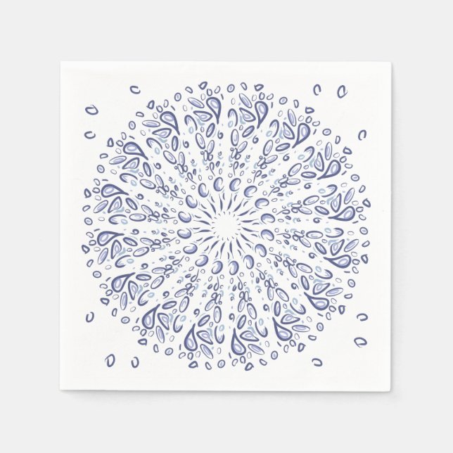 Blue mandala pattern napkin (Front)