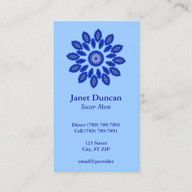 Blue Mandala Profile Calling Card (Front)