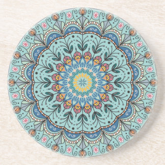 Blue Mandala sandstone coaster