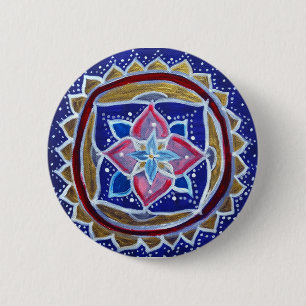 Blue  Mandala Standard, 5.7 cm (2.25") Round Badge