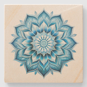 Blue Mandala Stone Coaster