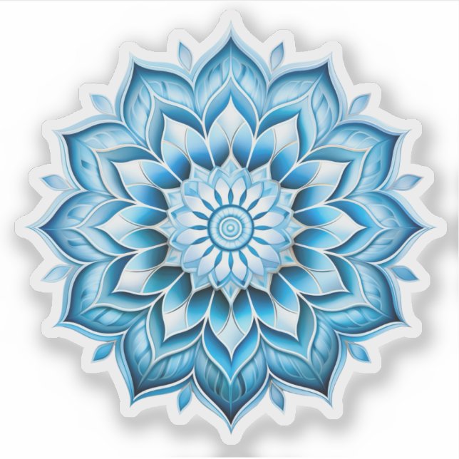 Blue Mandala vinyl sticker (Front)