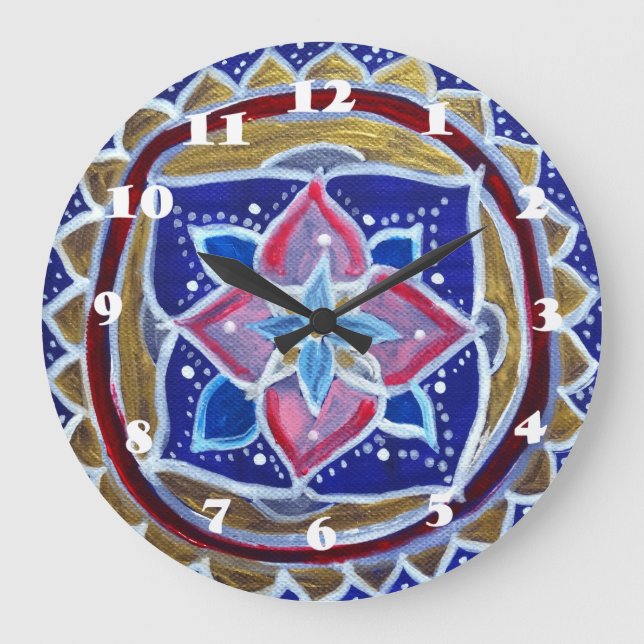 Blue Mandala  Wall Clock (Front)