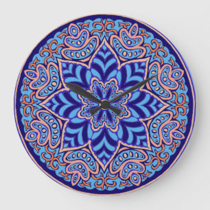 Blue Mandala Wall Clock