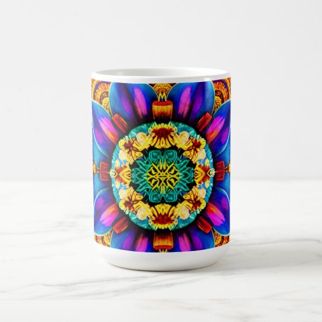 Blue Mandala Water Bottle Coffee Mug (Center)