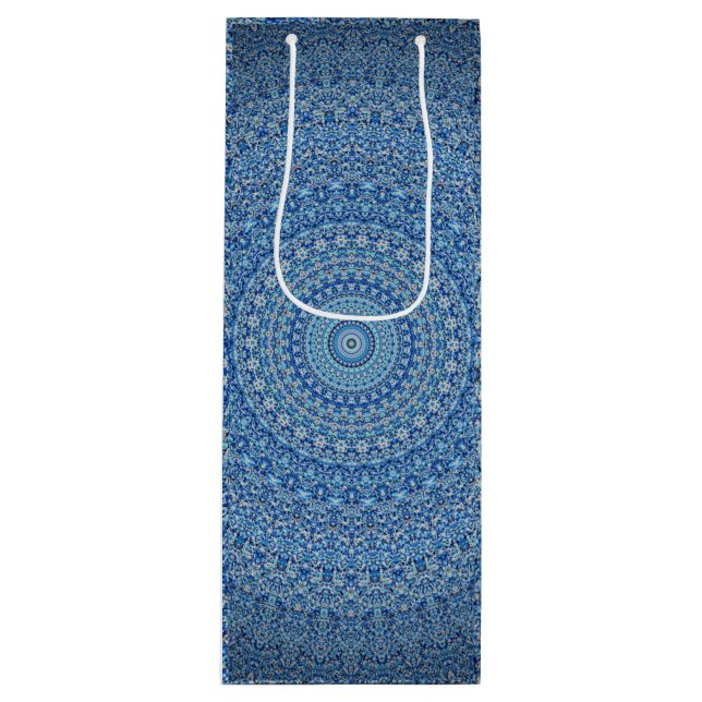 Blue Mandala Wine Gift Bag (Front)