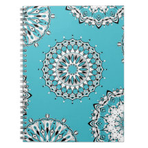 Blue Mandalas 1 Spiral Notebook