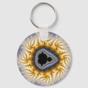 Blue Mandel - Fractal Key Ring