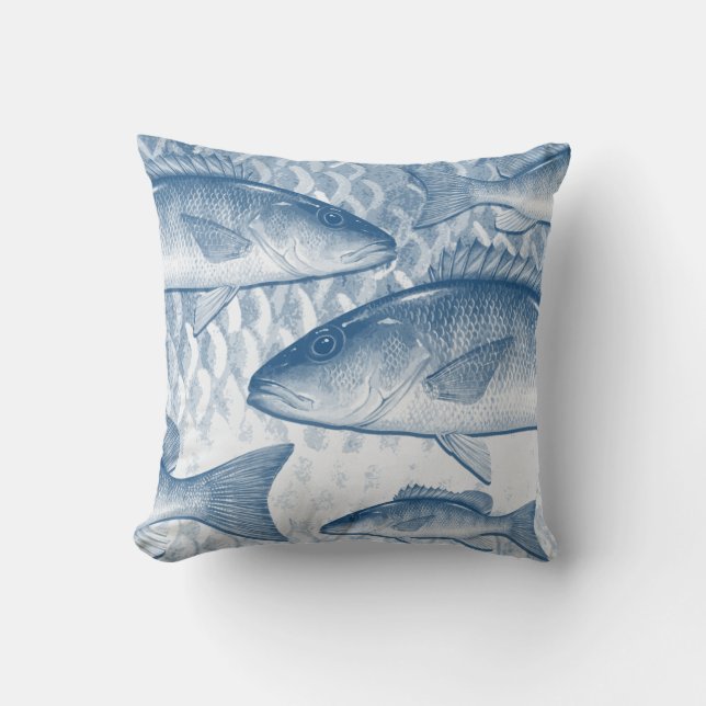Blue Mangrove Snapper (Grey Snapper) Throw Pillow (Front)