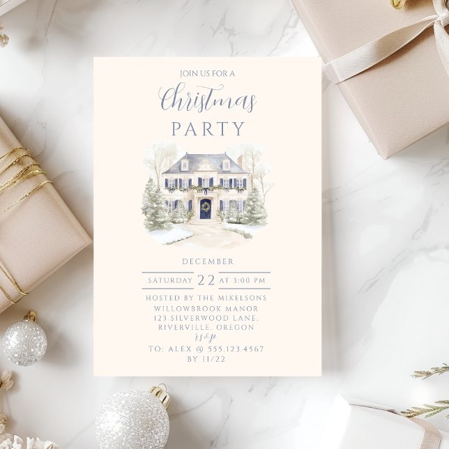 Blue Manor Christmas Invitation (Creator Uploaded)