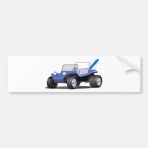 Blue Manx Side Bumper Sticker