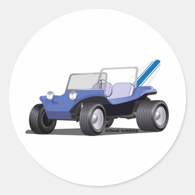 Blue Manx Side Classic Round Sticker (Front)