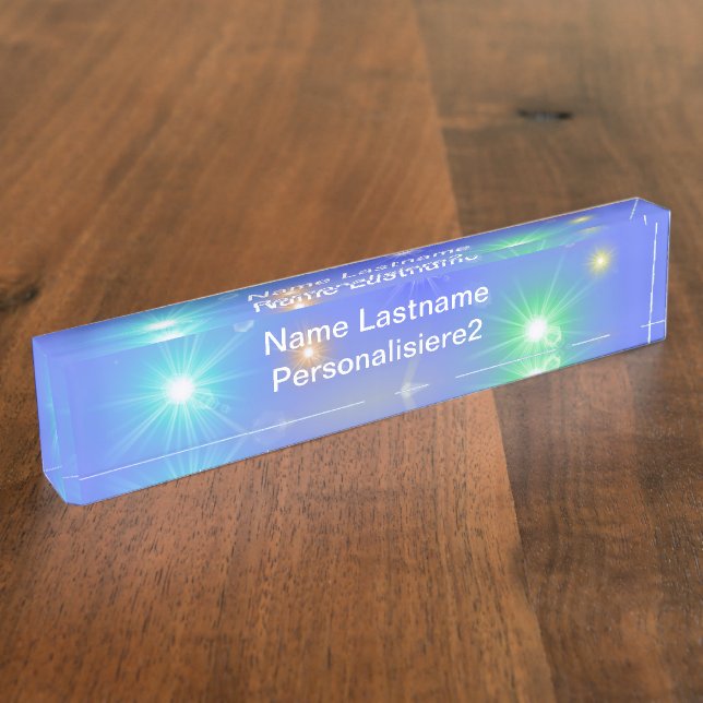 blue,many colourful little sun, lights nameplate (Side)