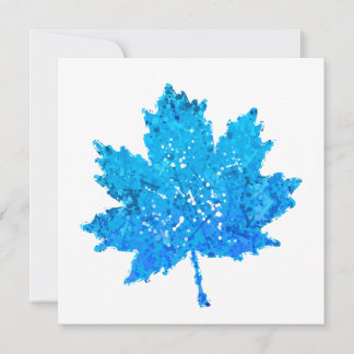 Blue Maple Leaf Invitation