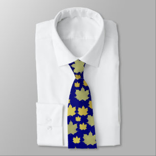 blue,maple, maple leaf, shiny, gold, metal, tie