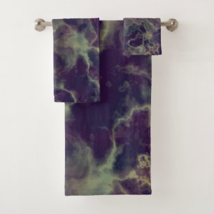 blue Marble abstract Bath Towel Set