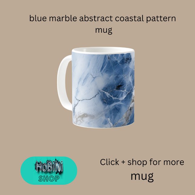 blue marble abstract coastal pattern coffee mug (blue marble abstract coastal pattern coffee mug)