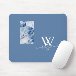 blue marble abstract coastal pattern mouse mat